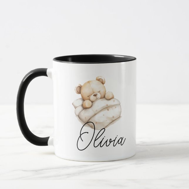 bear mug for kids with name, (Left)