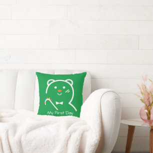 Bear My First Day Throw Pillow