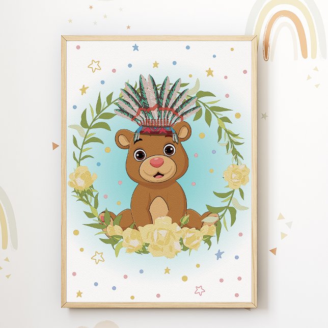 Bear Native American Nursery Print Kids Room (Creator Uploaded)