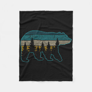 Bear Nature Grizzly Brown Black Bear Hiking Huntin Fleece Blanket