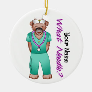 Bear nurse  ceramic ornament