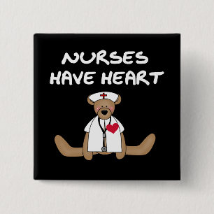 Bear Nurses Have Heart T-shirts and Gifts 2 Inch Square Button