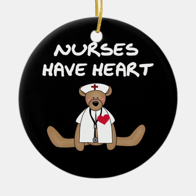 Bear Nurses Have Heart T-shirts and Gifts Ceramic Ornament (Front)