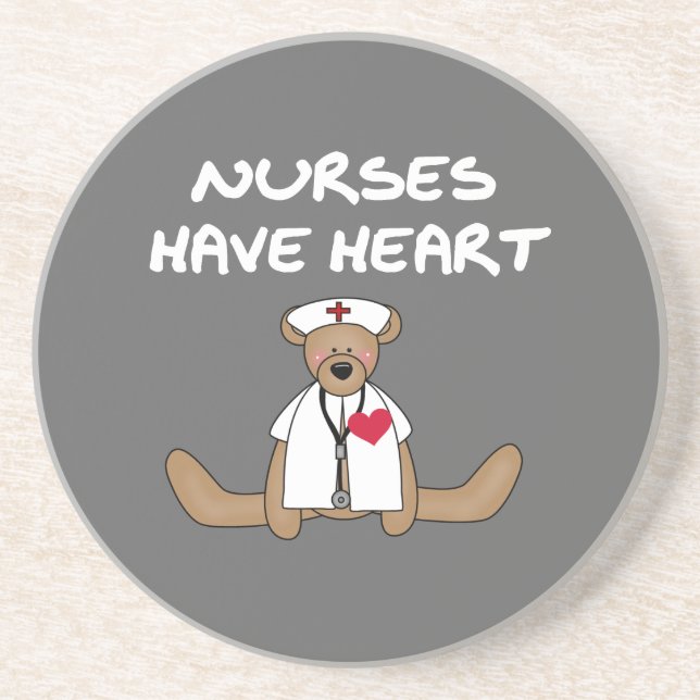 Bear Nurses Have Heart T-shirts and Gifts Coaster (Front)