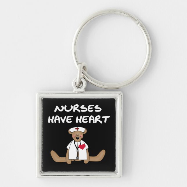 Bear Nurses Have Heart T-shirts and Gifts Keychain (Front)
