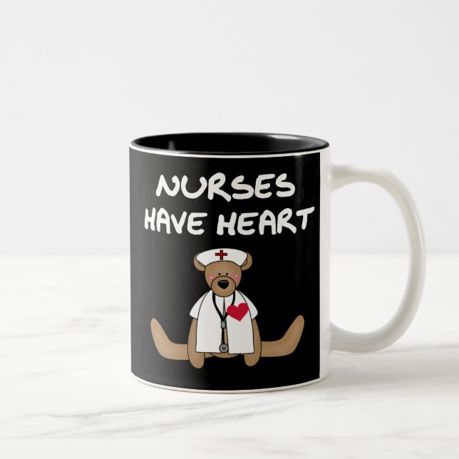 Bear Nurses Have Heart T-shirts and Gifts Two-Tone Coffee Mug (Right)