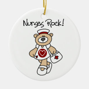Bear Nurses Rock T-shirts and Gifts Ceramic Ornament