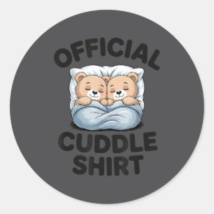Bear Official Teddy Cuddle Sleepwear Classic Round Sticker