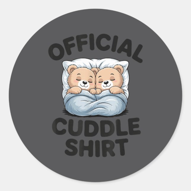 Bear Official Teddy Cuddle Sleepwear Classic Round Sticker (Front)