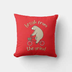 Bear On A Bike Pillow