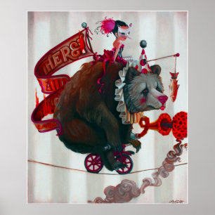 "Bear on a Bike" Poster