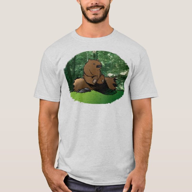 Bear On A Log T-Shirt (Front)