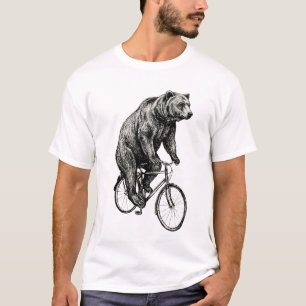 bear on Bicycle T-Shirt: Hand-Screened Unisex clas T-Shirt
