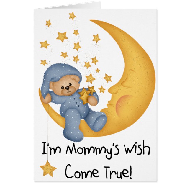 Bear on Moon I'm Mommy's Wish (blue) (Front)