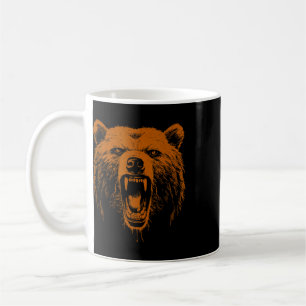 Bear Orange Angry Grizzly Bear Hiking Camping Camp Coffee Mug