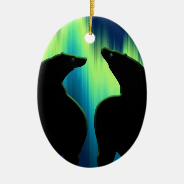 Bear Ornament Personalized Wildlife Art Decoration (Front)