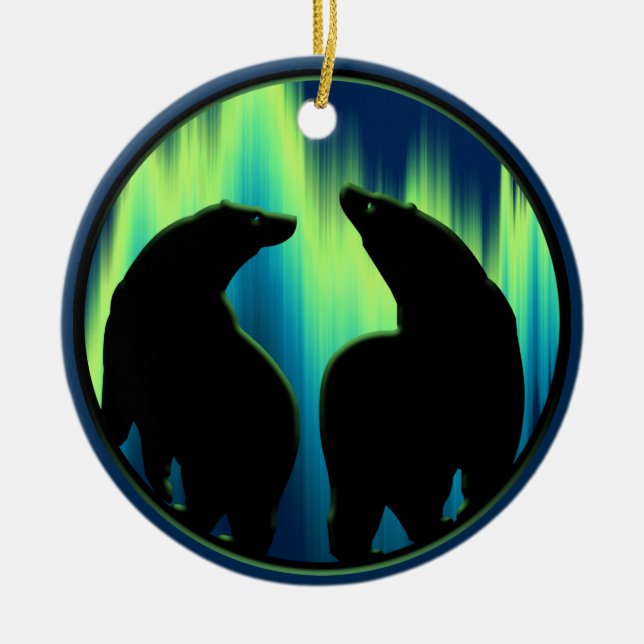 Bear Ornament Personalized Wildlife Art Decoration (Front)