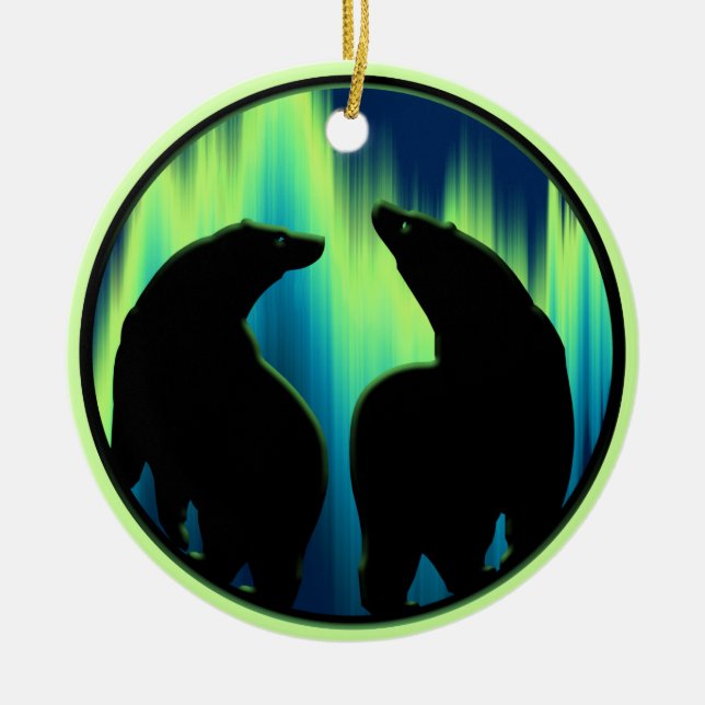 Bear Ornament Personalized Wildlife Art Decoration (Front)