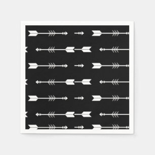 Bear Our Greatest Adventure Black and White arrow Napkin