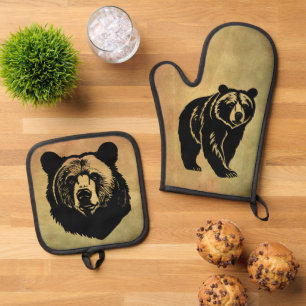 Bear Oven Mitt & Pot Holder Set