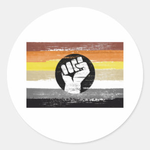 Bear Painted Protest Flag Classic Round Sticker