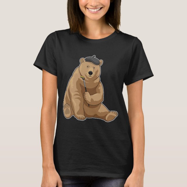 Bear Painter Paint brush T-Shirt (Front)