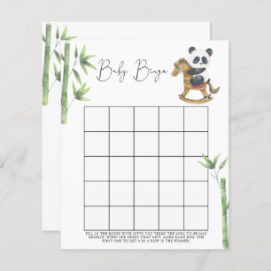 Bear Panda Baby shower bingo game