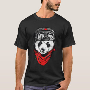 Bear Panda Bear Bamboo Bear Large Panda Moto Biker T-Shirt