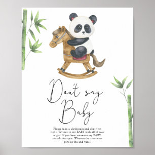 Bear Panda Don't say baby Poster