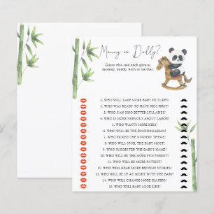Bear Panda Mommy or daddy baby shower game