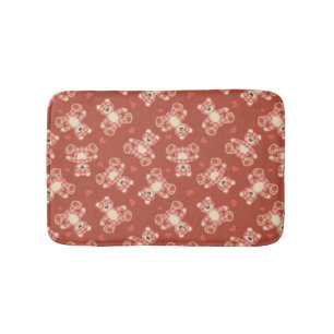 bear patchwork pattern bath mat