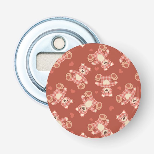 bear patchwork pattern bottle opener (Front)