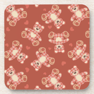 bear patchwork pattern coaster