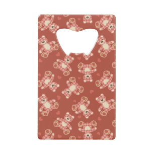 bear patchwork pattern credit card bottle opener