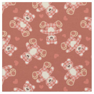 bear patchwork pattern fabric