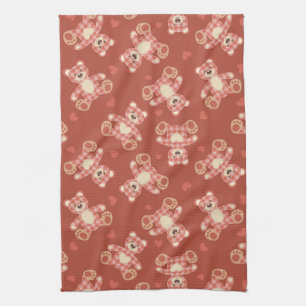 bear patchwork pattern kitchen towel