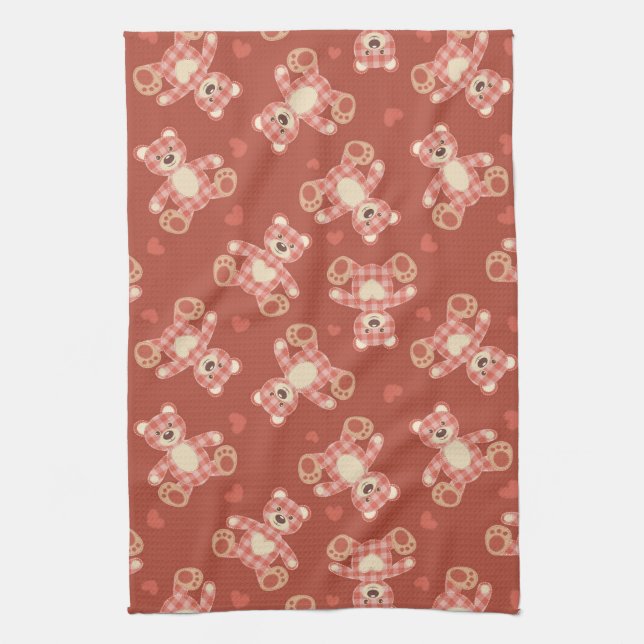 bear patchwork pattern kitchen towel (Vertical)