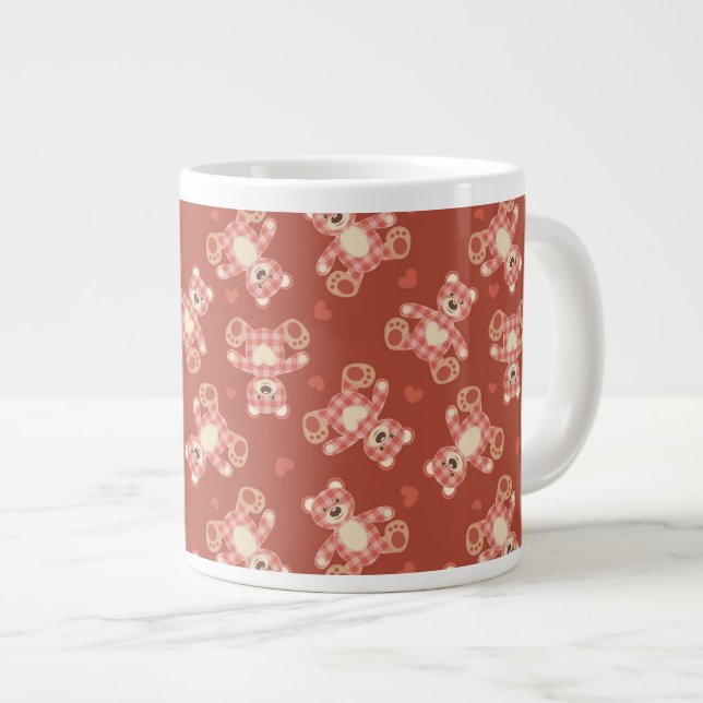 bear patchwork pattern large coffee mug (Front Right)