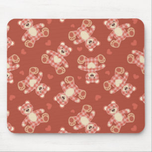 bear patchwork pattern mouse pad