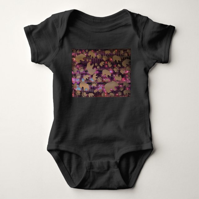 Bear Pattern Baby Bodysuit (Front)