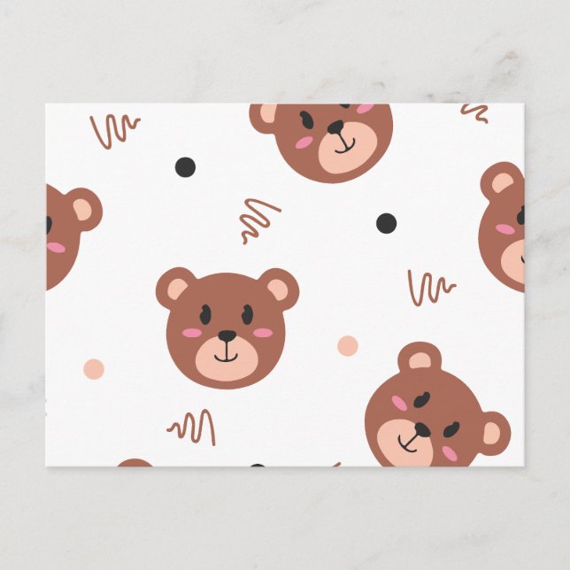 Bear pattern holiday postcard (Front)