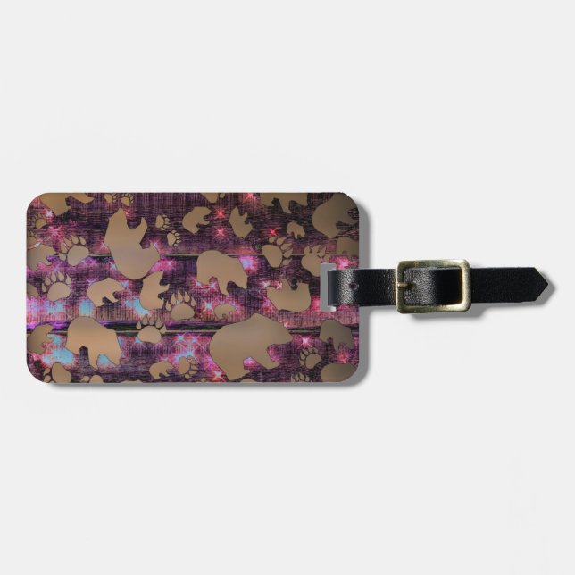 Bear Pattern Luggage Tag (Front Horizontal)