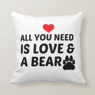BEAR PAW AND LOVE THROW PILLOW