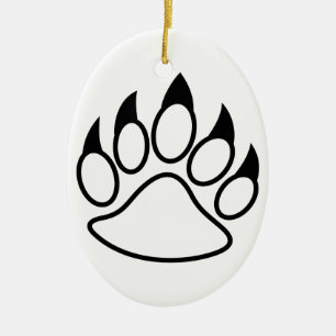Bear Paw Ceramic Ornament