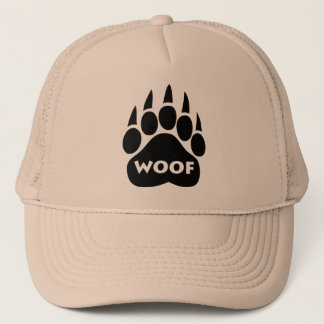 Bear Paw Gay Pride Hat "Woof" Text