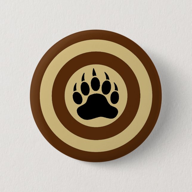 Bear Paw in Super Hero Shield 2 Inch Round Button (Front)