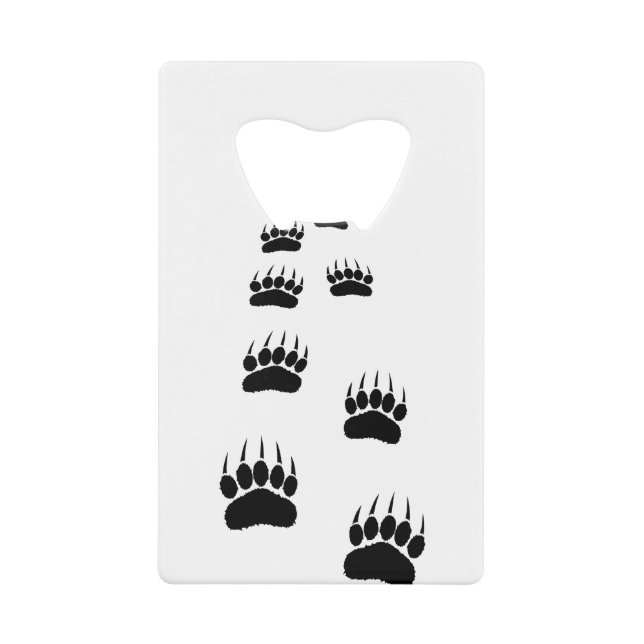 Bear Paw Print Credit Card Bottle Opener (Front)