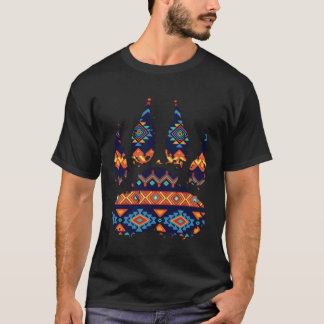 Bear Paw Print Ethnic Tribal Pattern Wild Animals T-Shirt