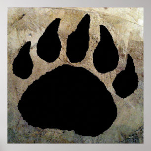 BEAR PAW PRINT POSTER