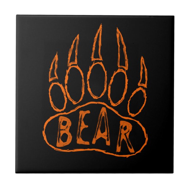 Bear Paw Print With Text Tile (Front)